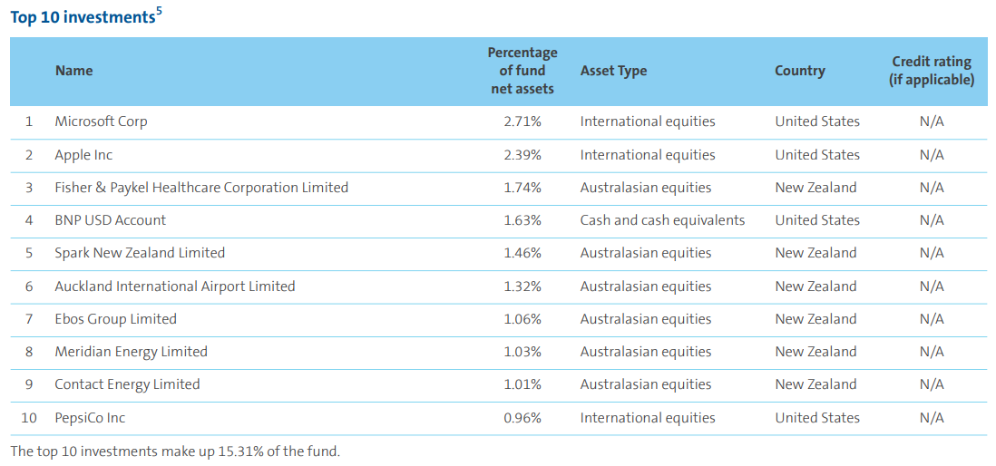 AMP Aggressive Top 10 Investments