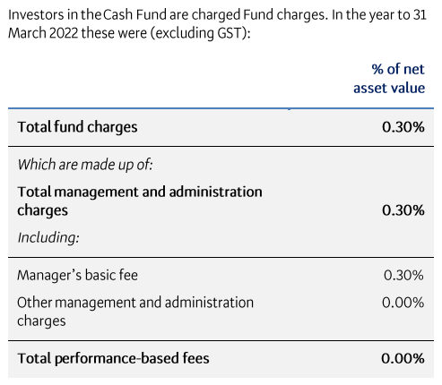 BNZ Cash Fees