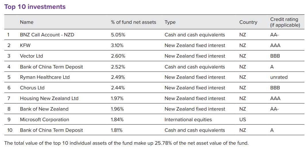 Juno Balanced Top 10 Investments