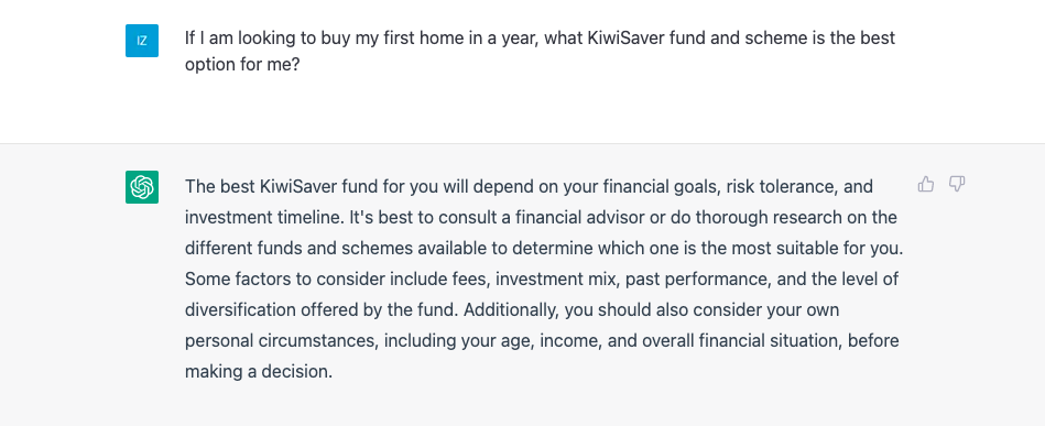 KiwiSaver Advice - NC & ChatGPT